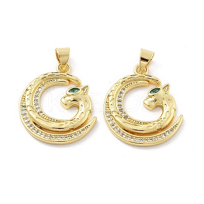 Brass Micro Pave Cubic Zirconia Pendants KK-Z098-01G-02-1