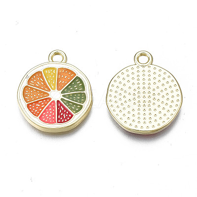 Rack Plating Alloy Enamel Pendants LS-ENAM-N051-25-1