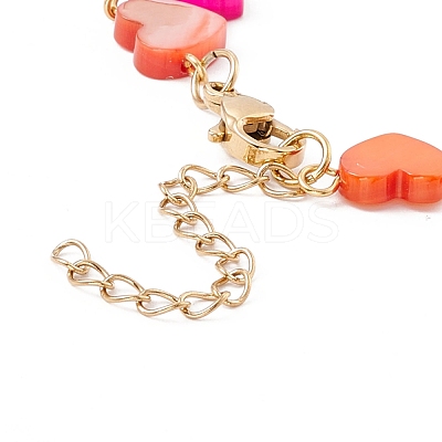 Natural Shell Link Chain Bracelet BJEW-C015-22G-1