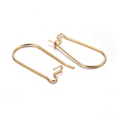 304 Stainless Steel Hoop Earring Findings X-STAS-P223-01G-04-1