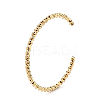 Ion Plating(IP) 304 Stainless Steel Cuff Bangles for Women BJEW-Z078-07G-1