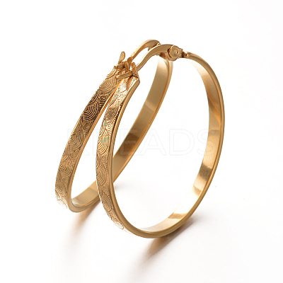 Lady's 304 Stainless Steel Hoop Earrings EJEW-N023-08E-1