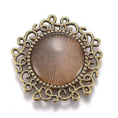 Hollow Retro Plastic Imitation Cat Eye Cabochons LS-KK-Z004-01E-AG-1