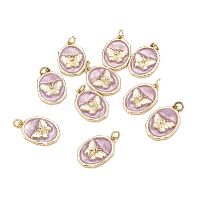 Brass Micro Pave Clear Cubic Zirconia Pendants LS-ZIRC-A020-02G-1
