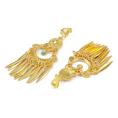 Bohemia Zinc Alloy Rhinestone & Resin Clip-on Earrings EJEW-C089-03G-1