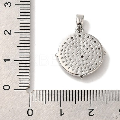 Rack Plating Brass Micro Pave Cubic Zirconia Pendant KK-U027-15P-1