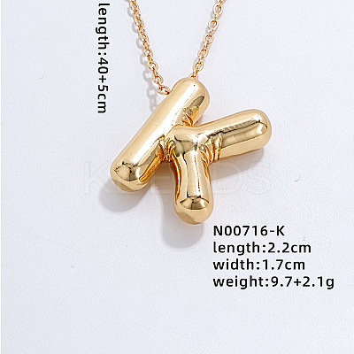 Stainless Steel Party Balloon Letter Pendant Cable Chain Necklaces for Women YF1942-11-1