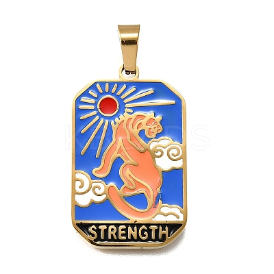 Tarot 304 Stainless Steel Enamel Pendants STAS-M119-09Q-G-1