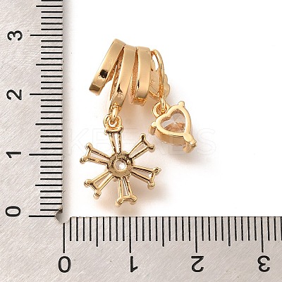 Brass Micro Pave Cubic Zirconia Pendants KK-C085-10G-1