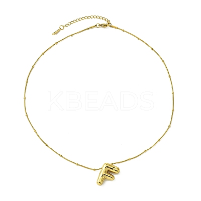 Ion Plating(IP) Initial Letter 304 Stainless Steel Pendant Necklace NJEW-R265-05G-F-1