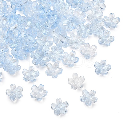 60G Baking Paint Transparent Glass Bead Caps DGLA-YW0001-63B-1