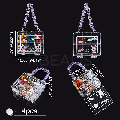 4Pcs Polystyrene Plastic Bead Containers CON-PH0002-77-1