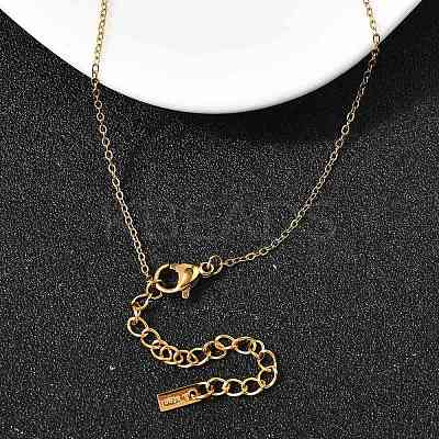 304 Stainless Steel Rectangle with Laser Cut 11:11 Pendant Necklaces for Women NJEW-Z091-16G-01-1