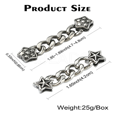 2Pcs 2 Styles 304 Stainless Steel Connectors STAS-CJ0002-51-1
