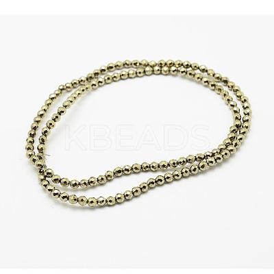 Round Non-magnetic Synthetic Hematite Beads Strands G-D617-4mm-27-1