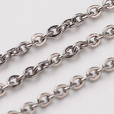 Non-Tarnish 3.28 Feet 304 Stainless Steel Rolo Chains X-CHS-L015-30-1