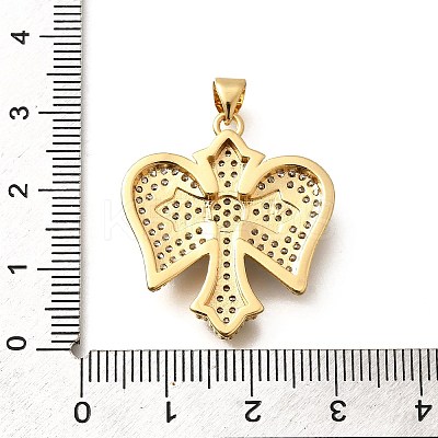Brass Micro Pave Cubic Zirconia Pendants KK-B128-09G-1