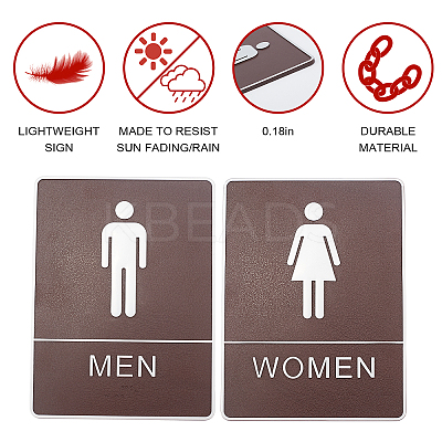Acrylic Bathroom Sign Stickers DIY-GF0002-48-1