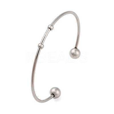 Tarnish Resistant Fashion 304 Stainless Steel Cuff Bangles Torque Bangles BJEW-H473-01P-1