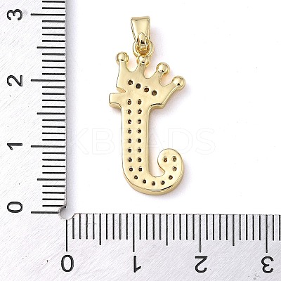 Rack Plating Brass Micro Pave Cubic Zirconia Pendants KK-D535-01J-RS-1