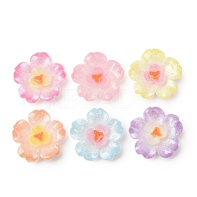 Opaque Resin & Glitter Powder Cabochons RE-CBA0EC6-08-1