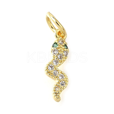 Brass Micro Pave Cubic Zirconia Pendants KK-V007-007G-04-1