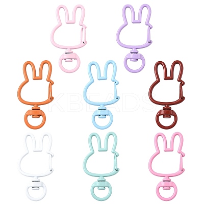 14Pcs Spray Painted Eco-Friendly Alloy Swivel Snap Hook Clasps FIND-FS0004-60-1