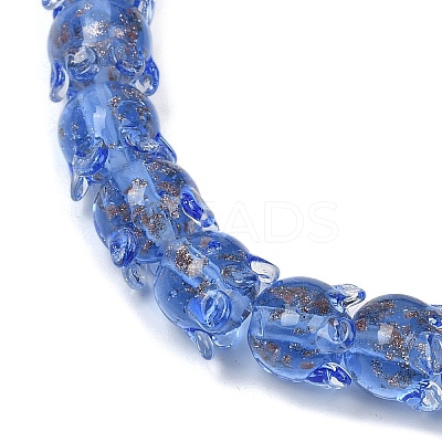 Gold Sand Lampwork Beads Strands LAMP-P069-02A-04-1