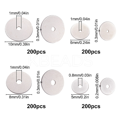 800Pcs 4 Style 316 Surgical Stainless Steel Beads STAS-SC0003-30-1