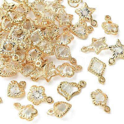 50Pcs 5 Style Rack Plating Iron Charms IFIN-YW0001-98-1