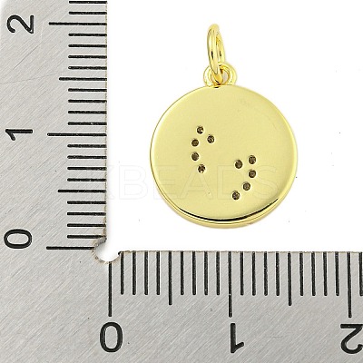 Round Rack Plating Brass Micro Pave Clear Cubic Zirconia Pendants KK-U021-01G-1