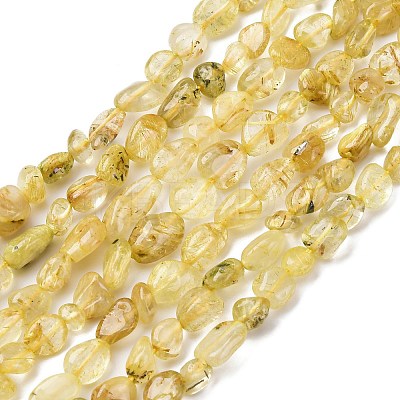 Natural Gold Rutilated Quartz Beads Strands G-K395-A09-01-1