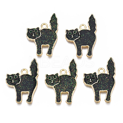 Halloween Rack Plating Alloy Enamel Pendants X-PALLOY-N164-005LG-1