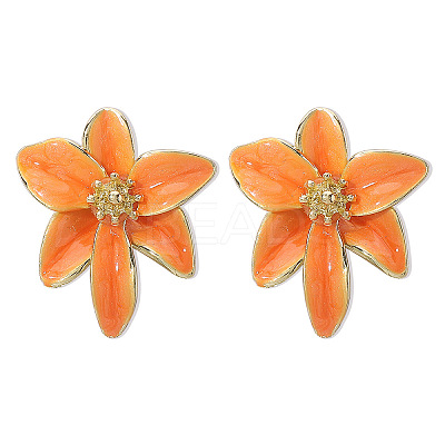 Flower Alloy Enamel Stud Earrings FS-WG2BD2D-04-1