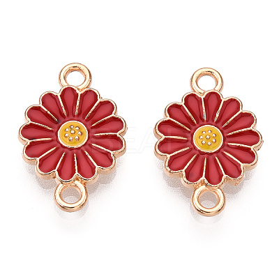 Zinc Alloy Enamel Sunflower Connector Charms ENAM-E011-01KCG-03-1