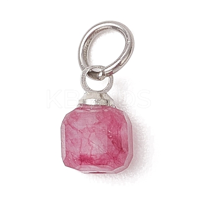 Natural Multicolor Tourmaline Faceted Cube Charms PALLOY-JF05111-02-1