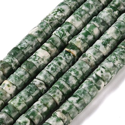 Natural Green Spot Jasper Beads Strands G-M420-A18-01-1