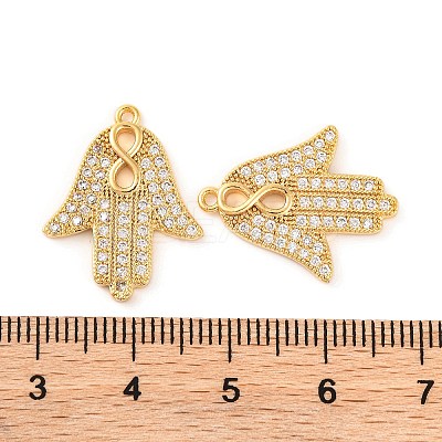 Brass Micro Pave Clear Cubic Zirconia Pendants KK-U017-06A-G-1
