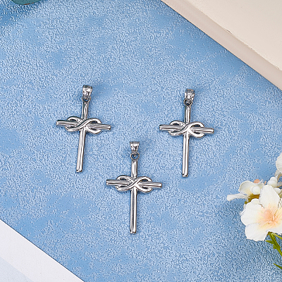 3Pcs 304 Stainless Steel Pendants STAS-BBC0007-70-1