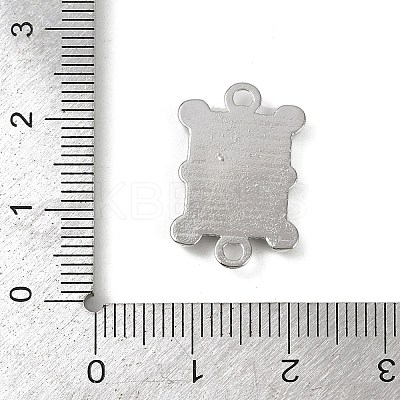 Brass & White ABS Plastic Imitation Pearl Playing Card A Connector Charms KK-M322-23P-1