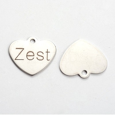 Non-Tarnish 201 Stainless Steel Heart Pendants STAS-L165-C18-1