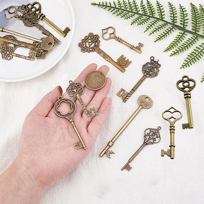 18pcs 9 style Tibetan Style Alloy Big Pendants FIND-SC0001-80-1