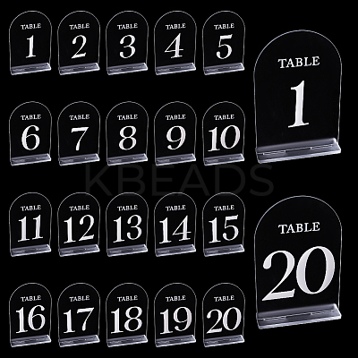 20Pcs 20 Styles Acrylic Table Plate Display Decoration AJEW-DR0002-37-1