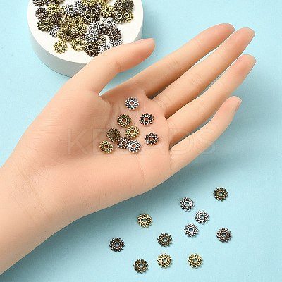 100Pcs 4 Colors Gear Tibetan Silver Alloy Spacer Beads TIBEB-YW0001-66-1