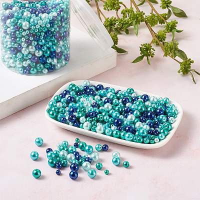 Baking Paint Pearlized Glass Pearl Round Beads HY-CW0001-01-1