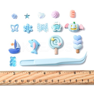 ABS Plastic Imitation Pearl & Polymer Clay & Acrylic & Resin Cabochons Findings Kits DIY-FS0009-76-1