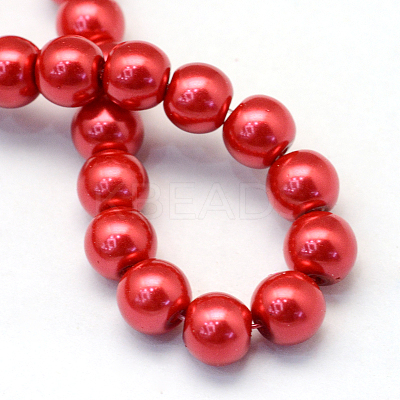 Baking Paint Pearlized Glass Pearl Round Bead Strands HY-Q003-12mm-74-1