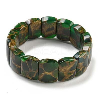 Synthetic Rectangle Gold Clinquant Stone Stretch Bracekets G-P549-01D-1