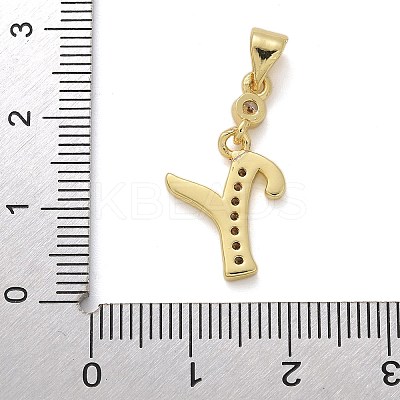 Brass Micro Pave Cubic Zirconia Pendants KK-M319-02G-Y-1