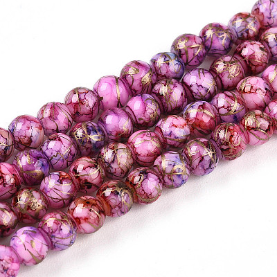 Baking Paint Glass Beads Strands DGLA-N003-4mm-B03-1